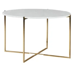 Couchtisch MAMORY 70 x 45 cm goldfarbig/ weiß