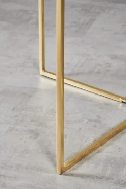 Couchtisch MAMORY 70 x 45 cm goldfarbig/ weiß