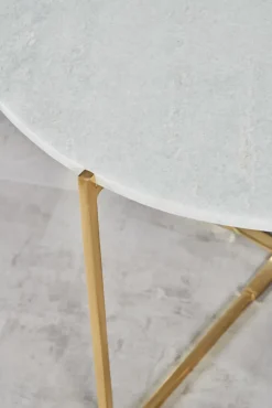 Couchtisch MAMORY 70 x 45 cm goldfarbig/ weiß