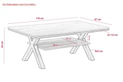 Couchtisch MATS 110 x 67 cm Artisan-Eiche-Dekor braun/schwarz