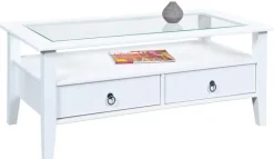 Couchtisch MAX 115x45x60 cm Massivholz Kiefer weiß