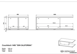 Couchtisch MIAMI 109 x 59 cm Kaschmir/ Nussbaum