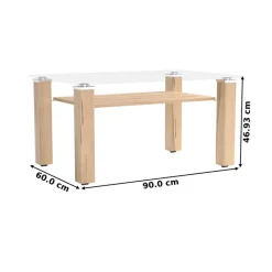 Couchtisch NEW YORK 90 x 43,5 x 60 cm Kernbuche braun