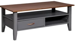 Couchtisch NICLAS 115x45x60 cm Massivholz grau/braun