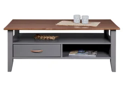 Couchtisch NICLAS 115x45x60 cm Massivholz grau/braun