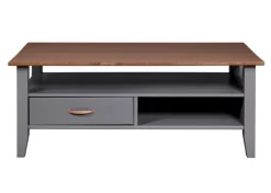 Couchtisch NICLAS 115x45x60 cm Massivholz grau/braun