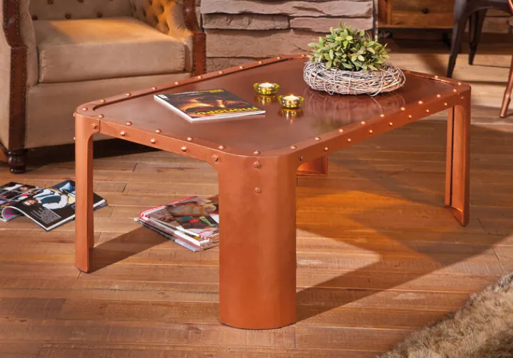 Couchtisch NIKLAS 110 x 45 cm Metall Kupferfarbig