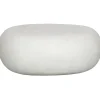 Couchtisch PEBBLE 65x49 cm oval Betonoptik Weiß