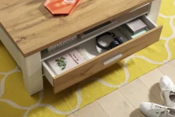 QUARTIER Couchtisch RAMIRA 110x65 cm Weiß supermatt / Eiche Nachbildung