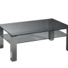 Couchtisch Rauchglasplatte Schwarz ca. 110 x 46 x 70 cm