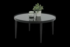Couchtisch RON 80 x 80 cm Glas/Metall schwarz