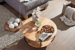 Couchtisch rund 60 cm Akazie massiv