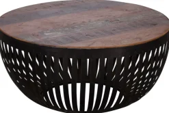 Couchtisch rund 70 cm braun/ schwarz