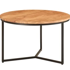 Couchtisch rund 60 cm Schwarz/ Akazie massiv