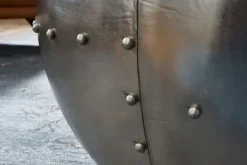 Couchtisch rund 60 cm Silberfarbig/ Mango massiv