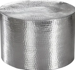 Couchtisch rund 61 cm Silberfarbig