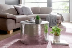 Couchtisch rund 61 cm Silberfarbig