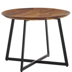CASAVANTI Couchtisch rund 60 x 45 cm Sheesham massiv/Schwarz