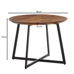 CASAVANTI Couchtisch rund 60 x 45 cm Sheesham massiv/Schwarz