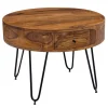 Couchtisch rund 60 x 44 cm Sheesham massiv