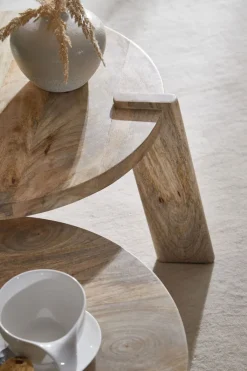 Couchtisch rund 2er Set Mango massiv