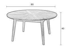QUARTIER Couchtisch rund FABIO 80 cm Eiche