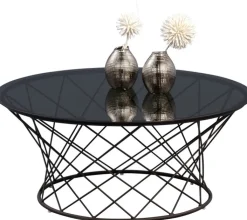 QUARTIER Couchtisch rund KATHI 80 cm in Metall Grau/Schwarz