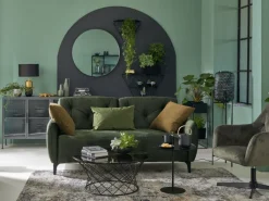 QUARTIER Couchtisch rund KATHI 80 cm in Metall Grau/Schwarz