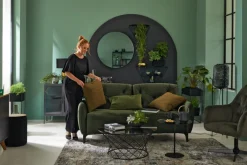 QUARTIER Couchtisch rund KATHI 80 cm in Metall Grau/Schwarz