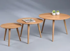 QUARTIER Couchtisch rund KILIAN 45 cm Wildeiche massiv