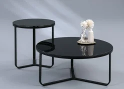 QUARTIER Couchtisch rund NEW YORK schwarz