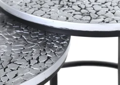 QUARTIER Couchtisch Set TEATIME 3-tlg. schwarz/silber