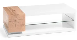 QUARTIER Couchtisch SILVO 120 x 36 x 60 cm Weiß matt lackiert