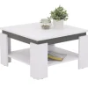Couchtisch TIM III 68 x 68 cm quadratisch Dekor weiß/anthrazit