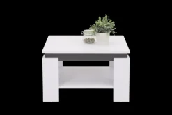 Couchtisch TIM III 68 x 68 cm quadratisch Dekor weiß/anthrazit