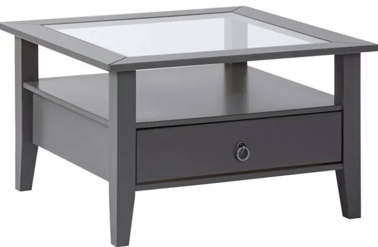 Couchtisch VALENTIN 75x45x75 cm Massivholz Kiefer grau