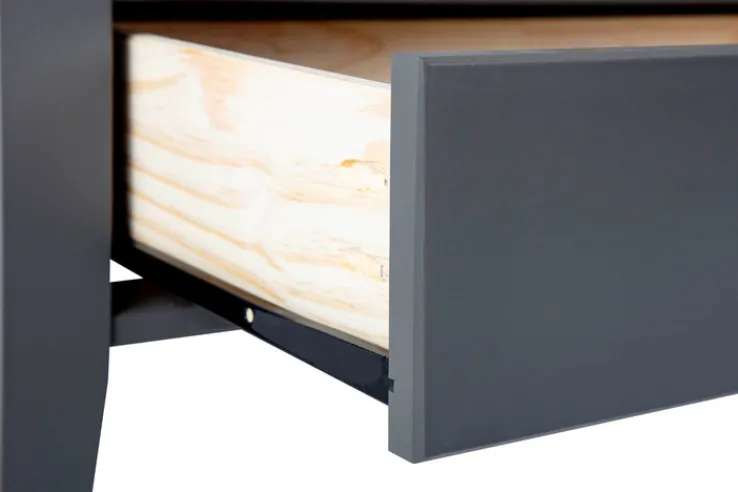 Couchtisch VALENTIN 75x45x75 cm Massivholz Kiefer grau