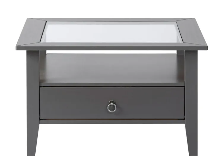 Couchtisch VALENTIN 75x45x75 cm Massivholz Kiefer grau