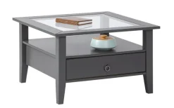 Couchtisch VALENTIN 75x45x75 cm Massivholz Kiefer grau