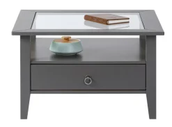 Couchtisch VALENTIN 75x45x75 cm Massivholz Kiefer grau