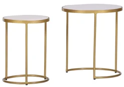 Couchtisch-Set CHUCK IV 2-tlg. weiß/goldfarbig