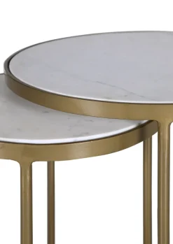 Couchtisch-Set CHUCK IV 2-tlg. weiß/goldfarbig