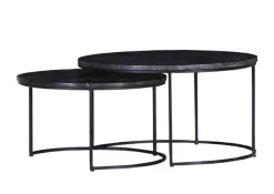 QUARTIER Couchtisch-Set IKAROS 2-teilig Marmor schwarz