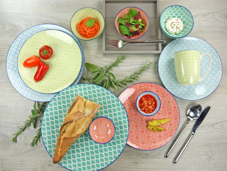 CreaTable Dessertteller MEDITERRAN 4er Set 21 cm blau