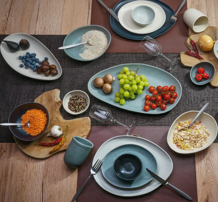 CreaTable Gourmetplatte PIETRA 31 x 24 cm Keramik graphitgrau