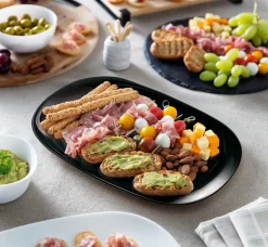 CreaTable Grillteller ITALIEN PARTY 34 cm Glas schwarz