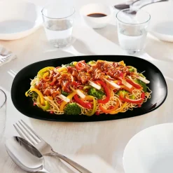 CreaTable Grillteller ITALIEN PARTY 34 cm Glas schwarz