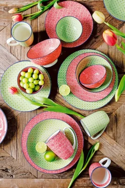 CreaTable Kaffeebecher MEDITERRAN 4er Set - je 300 ml grün