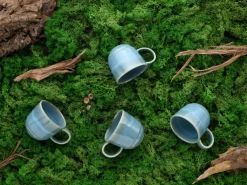 CreaTable Kaffeebecher YUKI 6er Set 370 ml Hochwertiges Steinzug