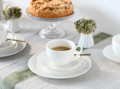 CreaTable Kaffeetasse FLEUR ROYAL 6er Set creme weiß